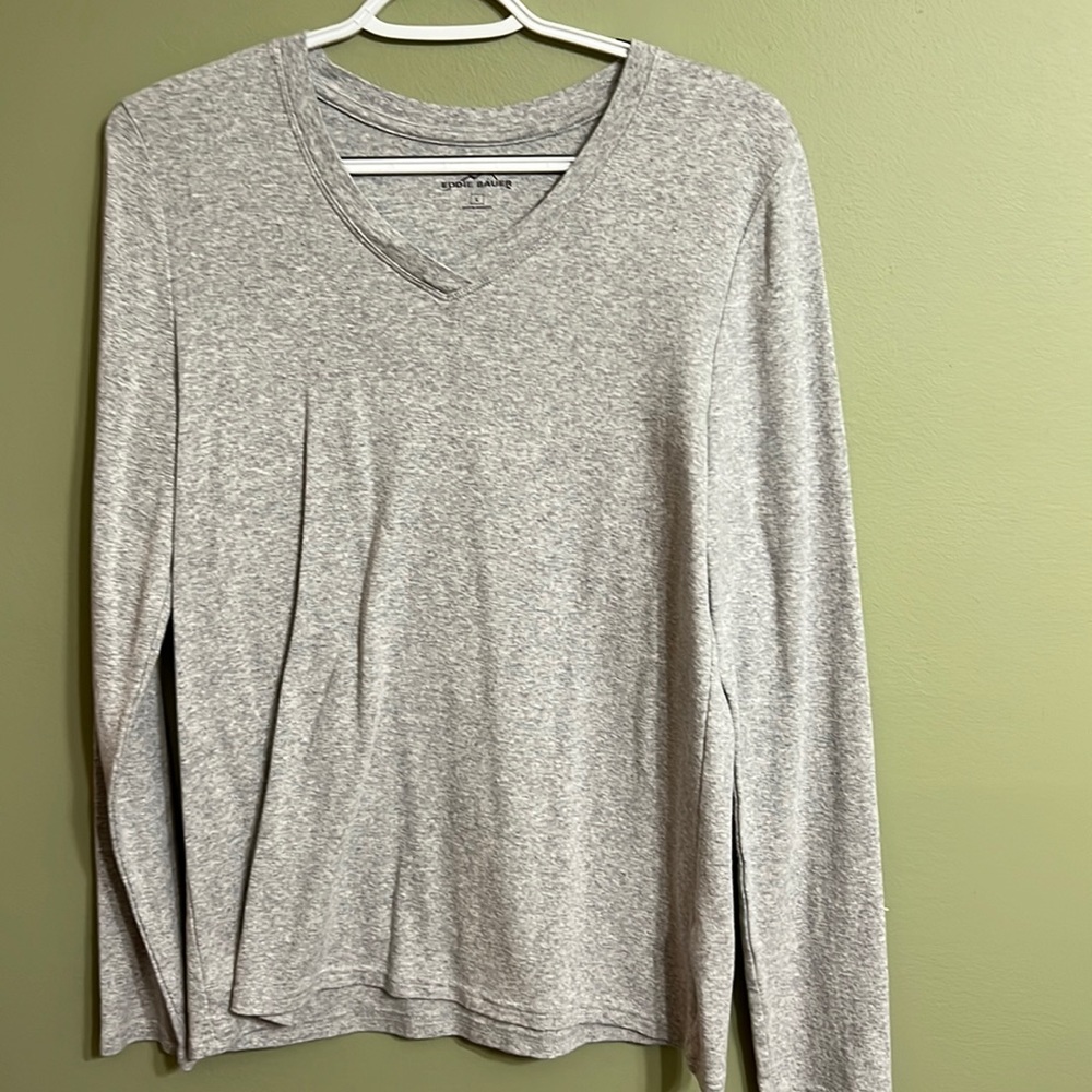 Gray Eddie Bauer VNeck Top